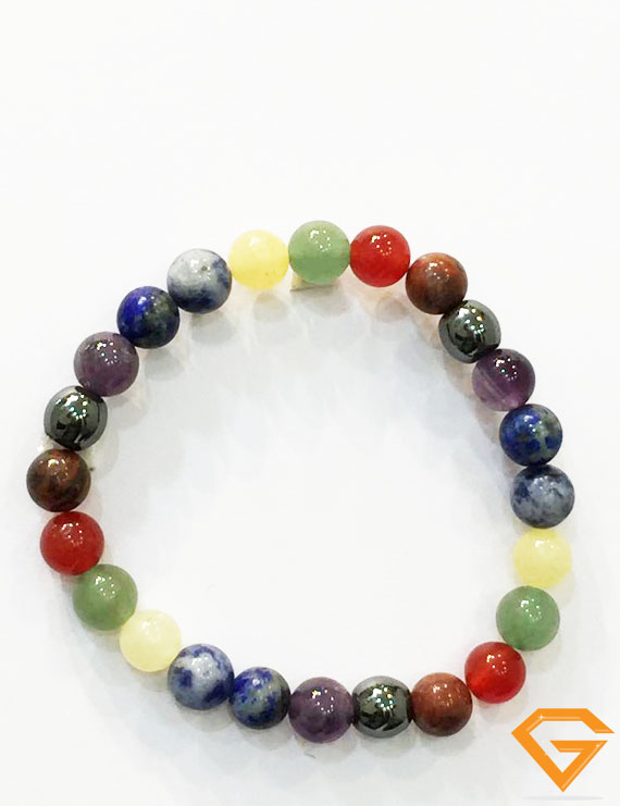 Natural 7 Chakra Stone Bracelet 8mm